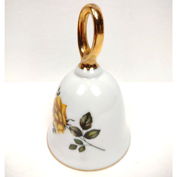 Vintage Bell 1978 American Treasury American Beauty Yellow Rose Bell No 3608 - Picture 5 of 7